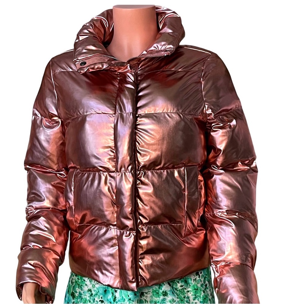 Metallic Pink Puffer Jacket Buddy Love Size S